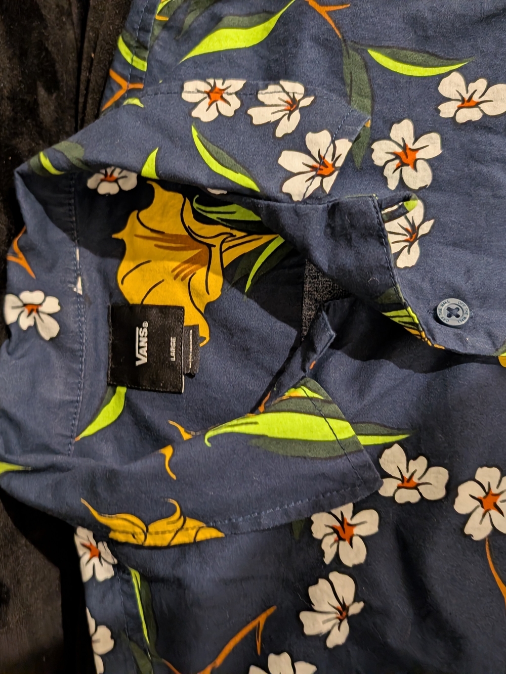 Vans Navy Floral Lightweight Button-Up Jacket